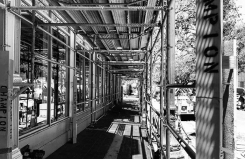 Champion scaffolding set up at a job site
